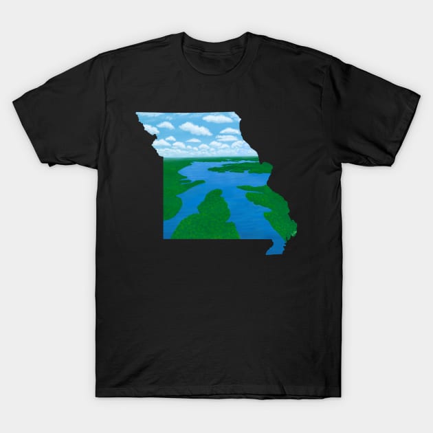 Lake of the Ozarks Michigan Silhouette T-Shirt by EcoElsa